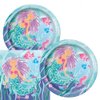 Mermaid Happy Birthday Plates & Napkins Party Supplies - 9" Happy Birthday Party Plates for Lunch Serves 16 - Birthday Paper Plates & Napkin Set