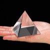 ZEAYEA 3 Pack Clear Crystal Pyramid, 2.4" Crystal Pyramid Prism, Glass Paperweight Pyramid Desk Ornament for Photography, Meditation, Home Office Decor, Gift, Crystal Pyramid Collectible