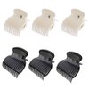 6Pcs Hot Roller Clips PlasticHair Curler Claw Clips Replacement Roller Clips for Women Girls Hair Section Styling (Black or White Color Random)