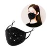 Sparkly Shinny Diamond Glitter Bling Face Masks,Rhinestone Party Decorations Brilliant Elastic Bandanas, Women Fashion Outdoor Dustproof,Rhinestone Face Covering for Women,Diamante Face Mask (black)