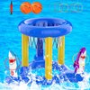 W-Plus Pool Floats Toys Games Set, 2-in-1 Ring Toss & Basketball Hoops Games for Kids Teens & Adults Swimming Pool Pool Lake Ocean Backyard Parties Water Game (Blue)