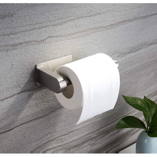 YIGII Self Adhesive Toilet Paper Holder - Bathroom Toilet Paper Holder Stand no Drilling Stainless Steel Brushed