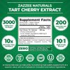 Zazzee Tart Cherry 10:1 Extract, 3000 mg Strength, 200 Vegan Capsules, 6+ Month Supply, Certified Kosher, Concentrated and Standardized 10X Extract, 100% Vegetarian, All-Natural, Gluten Free, Non-GMO