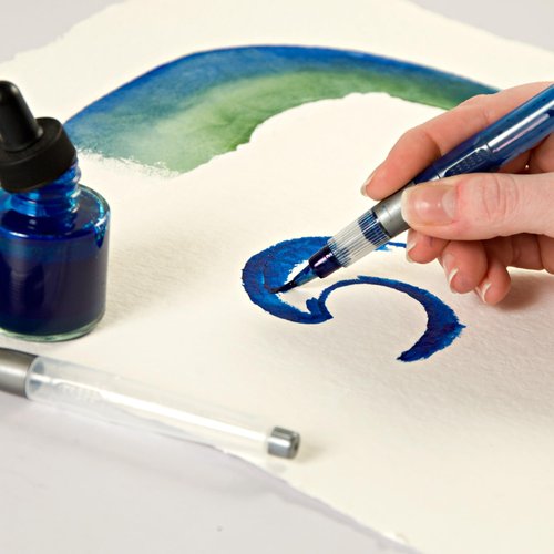 Aquastroke Water Brush Pens, Artist Travel Watercolor Paint Brushes, for Water-Soluble Colored Pencils, Inks, Water-Base Markers, Plein Air Paints, Portable [Set of 4 Assorted Sizes]