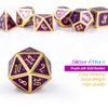 DNDND Glitter Purple Metal Dice Set, Solid Polyhedral DND Metallic Dice with Free Metal Case for Role Polying Game Dungeons and Dragons