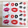 Yesallwas 6 Sheet cute Temporary Tattoo Sticker Fake Tattoos for Women Girls Models, Long Lasting Body Art Makeup red lip temporary tattoos