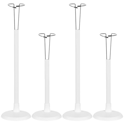 Tideme 4 Pcs Doll Stands, Adjustable Display Stands for 13-18in American Dolls, Action Figure Support Brackets, White Doll Organizing Holders, PVC Display Racks for Doll Accessories