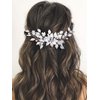 Easedaily Leaf Bride Wedding Hair Comb Silver Pearl Hair Piece Bridal Hair Accessories for Women and Bride