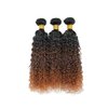 Kinky Curly Bundles Human Hair #4 Bundles Ombre Brown Human Hair Bundles 18 20 22 inch 3 Tone Brown and Black Kinky Curly Bundle Human Hair Extensions