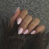 KXAMELIE Pale Pink Press on Nails Short Oval,Round Fake Nails For Girls,Short Almond False Nails Glue on,Instant Acrylic Nails Press ons,Blank Short Nails Set in 12 Sizes