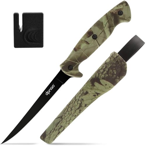 DPNAO Fillet Knife Fishing 6-8 inch Chef Knifes/Professional Level Knives for Filleting Boning Kitchen/Flexible Stainless Steel Blade with Sheath and Sharpener