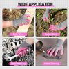 HAUSHOF 6 Pairs Garden Gloves for Women, Nitrile Coated Working Gloves, for Gardening, Restoration Work, Medium, Pink & Green, M