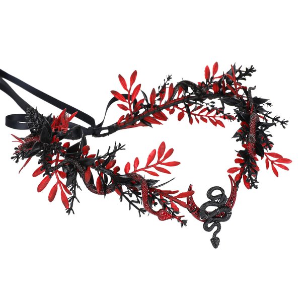 MOSTORY Gothic Snake Flower Crown - Medusa Headpiece Dark Elf Crown Floral Circlet Celtic Flower Headband for Witch Cosplay Goth Wedding Renaissance Ren Faire Accessory Halloween