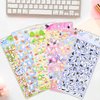 Cute Mini Puffy Stickers for Kids Girls, Cute Kawaii Japanese Soft Stickers, Small 3D Tiny Micro Bulk Sticker Set for Stationary Phone Case Gifts Party (Colorful Animal Stickers)