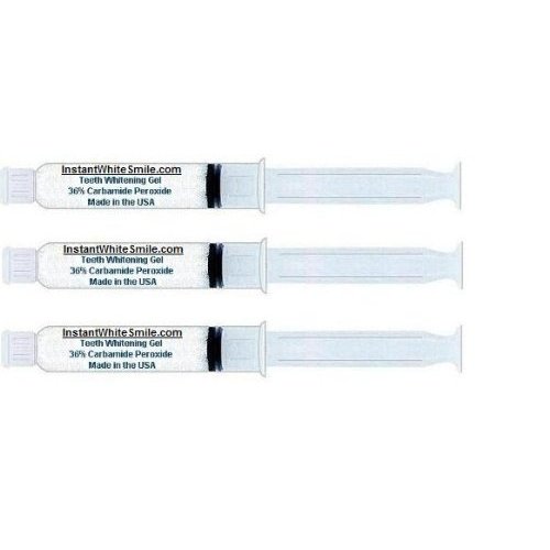 INSTANT WHITE SMILE optimized 30cc GELL ONLY syringes (NO TRAYS) 36% Professional Strength Carbamide Peroxide Teeth Whitening Gel only with Shade Card