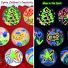 Kids Wooden Painting Kit, Glow in The Dark Arts and Crafts for Boys Girls Ages 4-12, DIY Natural Wood Slice Ornament Kit, Party Home Decor, Creative Art Toys Gift for 4 5 6 7 8 9 10 11 12 Years Old