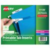 Avery Printable Tab Inserts for Hanging File Folders, 1/2" x 2", 1/5 Cut, White, 100 Index Tab Inserts (11136)