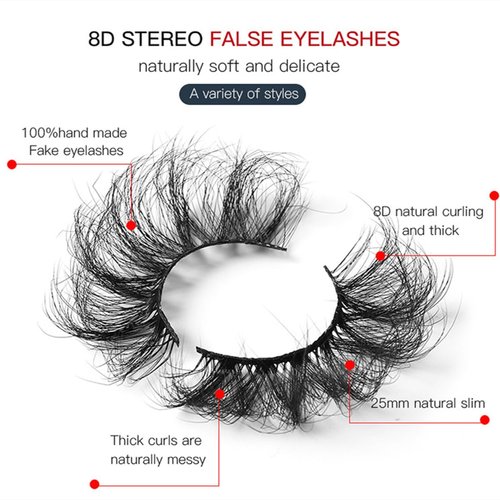 FEITA Fluffy Wispy False Eyelashes 8D Volume Thick Soft Strip Eyelashed Kit Dramatic Faux Mink Natural Fake Eye Lashes 5 Pairs Multi Pack