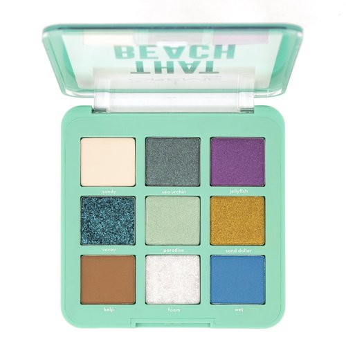 The Creme Shop 9-Color Travel Friendly Eyeshadow Palette: High-Pigmented Shades with Matte, Shimmer, Glitter Finishes for Creating Versatile and Stunning Eye Makeup Looks - That Beach