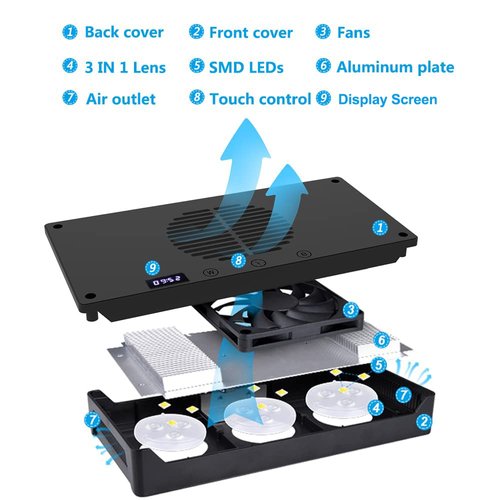 Hipargero Aquarium Light –3rd Generation A029 Aquarium LED Light 30 Watts Saltwater Light with Touch Control, 5W LED Chips for Coral Reef Nano Fish Tank Marine Tanks with Timer & Screen