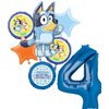 Anagram Bluey 4th Birthday Party Supplies Foil Balloon Bouquet Decorations