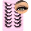 Mink Lashes Natural Look False Eyelashes Wispy Cat Eye Flat Lashes Fluffy 3D Mink Lashes Natural Fake Lashes 15mm Strip Lashes Pack 7 Pairs by Kiromiro