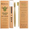 Gaia Guy Bamboo and Boar Bristle Toothbrush (4 Pack) + Travel Case & Silk Dental Floss | 100% Compostable Bristles and Floss | Eco-Friendly Dental Set | Biodegradable & Compostable Wooden Toothbrushes