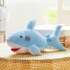 BSTAOFY 20'' LED Shark Soft Plush Toy Night Light Up Stuffed Animal Ocean Life Luminous Glow in The Dark Bedtime Companion Gifts for Kids Friends Birthday Valentines Christmas Festivals, Blue