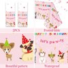 98pcs Dog Birthday Party Decorations Puppy Tableware Set Plates Napkins Pink Dog Theme Tablecloth for Girls Birthday Lets Pawty Party Supplies Kit Pet Dog Table Cover Dinnerware Paw Print Party Favors