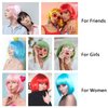 HSPJHTM Pale Blonde Bob Wigs,Short Bob Hair Wigs 10" Straight with Flat Bangs Synthetic Colorful Cosplay Daily Party Wig for Women Natural (Free Wig Cap)