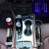 Keketuohai 2 Pack Car Seat Gap Organizer,Multifunctional Storage Box with USB Charger, Pockets Led Light, Filler Cup Holder (Black)