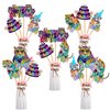 Balterever Neon Rainbow Cheetah Birthday Decorations 12pcs Leopard Birthday Centerpieces Sticks Rainbow Cheetah Birthday Centerpieces Party Supplies for Girls and Women