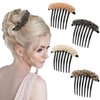 Petunny 4Pcs Crystal Side Hair Comb Rhinestone Black Plastic Hair Side Combs Glitter Side Hair Combs for Women Girls(Random Colors)