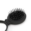 NuAngela Mini Hairbrush, Folding Hair Brush With Mirror Set, Compact Pocket Size, Travel Pop Up Hair Comb, Easy Keep in Purse, Gym Car Bag (2Black)