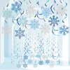 36pcs Glittery Winter Snowflake Hanging Swirl Decoration Christmas Ceiling Streamers Decor Double-Sided Snowflake Swirl for Winter Holiday Birthday Baby Shower Xmas New Year Wedding Party Supplies