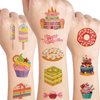 UVUXO Dessert Cake Temporary Tattoos for kids - 118 Styles Sheets Ice Cream and Donuts Tattoos Temporary for Girls Dessert Cake Birthday Party Supplies for Kids