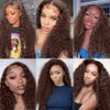 Brown Bundles Color #4 Kinky Curly Human Hair Bundles 28 Inch 8a Grade Brazilian Unprocessed Virgin Hair 1 Bundle Light Brown Curly Bundles Remy Human Hair Extensions Color #4 Bundles