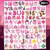100PCS Disco Cowgirl Temporary Tattoos Stickers Themed Pink Western Horse Rodeo Birthday Party Supplies Favors Decorations Preppy Y2K Tattoo Sticker Gifts For Women Girls School Prizes Carnival