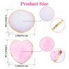 Ouligay 2pcs Heart-Shaped Resin Nail Art Palette, Gold Edge Round Makeup Mixing Palette, Nail Polish Plate, Nail Art Display Board Makeup Plate Cosmetic Mixing Tools