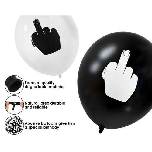 DS. DISTINCTIVE STYLE Middle Finger Balloons 12 Inch Latex Balloons Set of 12 Party Balloons Funny Birthday Decorations for Men and Women