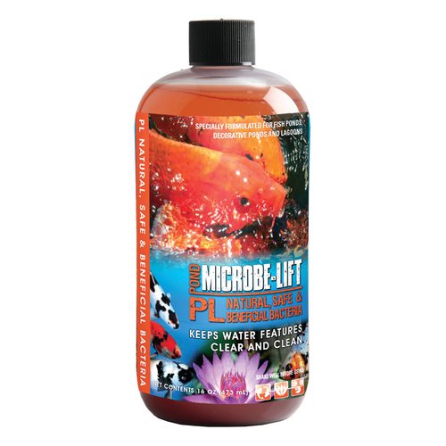 MICROBE-LIFT PL Pond Bacteria and Outdoor Water Garden Cleaner, Safe for Live Koi Fish, Plant Life, and Decor, 16 Ounces