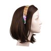 Motique Accessories Floral 1 Inch Wide Leather Like Headband Hair band for Women and Girls - Tan