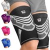 Hamstring Compression Sleeve (Pair) Thigh Compression Sleeves for Men & Women. Quad, Groin, Thigh Pain Relief & Recovery. Hamstring Brace & Leg Wraps Medical Compression for Running & Injury Black L