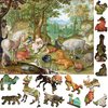 Wooden Puzzle for Adults - Uniquely Shaped Pieces - Made in The USA by FoxSmartBox - 390 Pieces - Orpheus Charming Animals