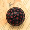 Poludie 100 Sided Polyhedral Dice, Single D100 Game Dice, 100 Sided Cube with Black Pouch, D100 die 48 mm (Black with Red Number)