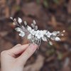 Unicra Bride Silver Wedding Hair Comb Flower Bridal Side Comb Sparkly Crystal Hair Piece Leaf Hair Accessorie for Women and Girls