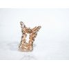 Generic Small mini rose gold flower shaped hair claw clip with crystals