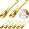 8 Pieces Skincare Spatula Metal Cosmetic Spatulas Makeup Applicator Mini Beauty Scoop Facial Cream Mask Spoon for Mixing and Sampling(Gold)