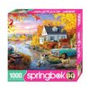 Springbok's Lakeside Fall Retreat 1000 Piece Puzzle for Adults Takes You On a Wonderful Lakeside Escape
