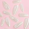 Almond Press on Nails Medium, French Tip Fake Nails Bright White Clear Glossy Nail Kit 24 PCS Includes Mini File, Jelly Glue Pad, Simple Atmosphere Nude Nails for Women